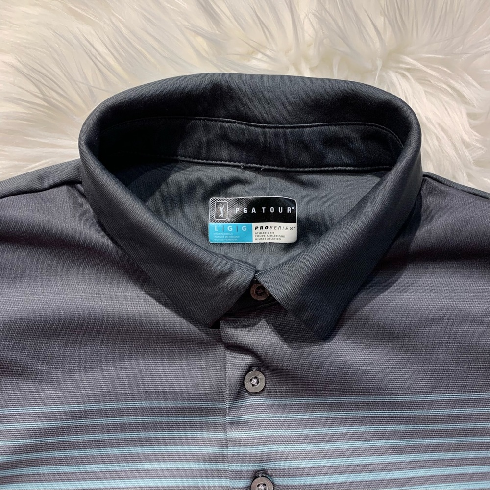 PGA TOUR APPAREL Ombre Fade Chest Print Short Sleeve Golf Polo Shirt - Picture 4 of 14